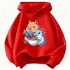 Capybara Eat Ramen Children's Hoodie Sweatshirt Cute Harajuku Hoody for Boys Girls Spring Casual Hoodies
