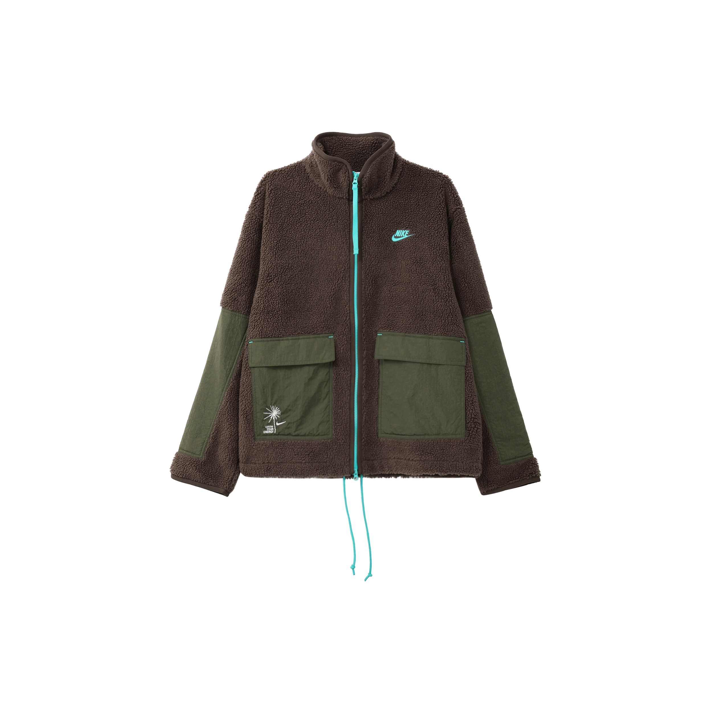 

Nike Spliced Fabric Stand Collar Zip-Up Casual Sports Jacket Men Jackets Baroque-Brown FV4022-237 M