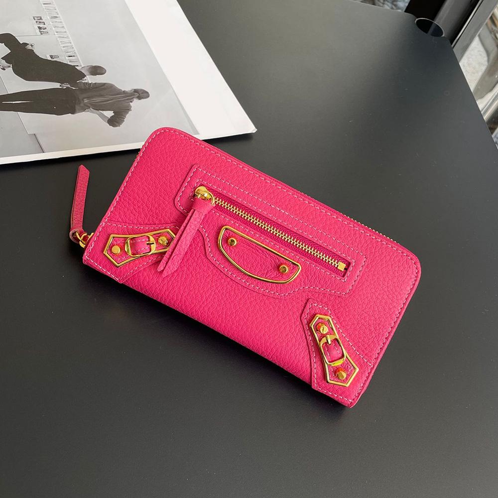 Retro Echtes Leder Damen Geldbörsen Luxus Markenstil Motorrad Lange Geldbörse Ohne Logo Hohe Kapazität Nieten Clutch Tasche Geldbörse