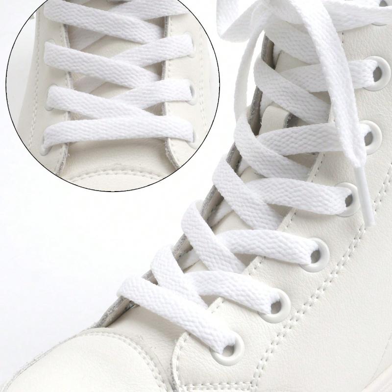 1 Pair Flat Polyester Woven Shoelaces for Sneakers, Multicolor Options Like Red and Blue, Suitable for Couples