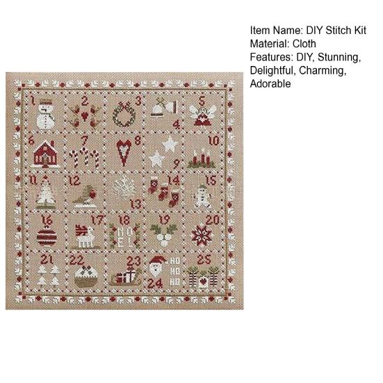 Weihnachts-Adventskalender Kreuzstich-Set 25 Tage Countdown bis Weihnachten Stick-Set Weihnachtsgeschenke für Erwachsene