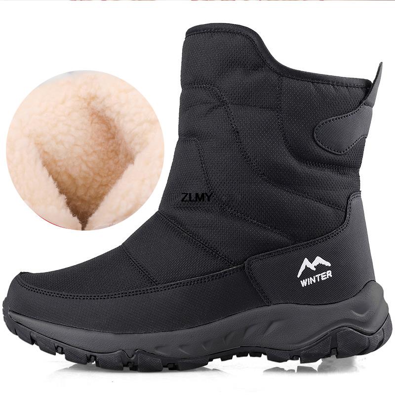 Waterproof Men Women Snow Boots High Top Winter Warm Plush Cutton Shoes Man Outdoor Ankle Booties Male Snowboots Lightweight New