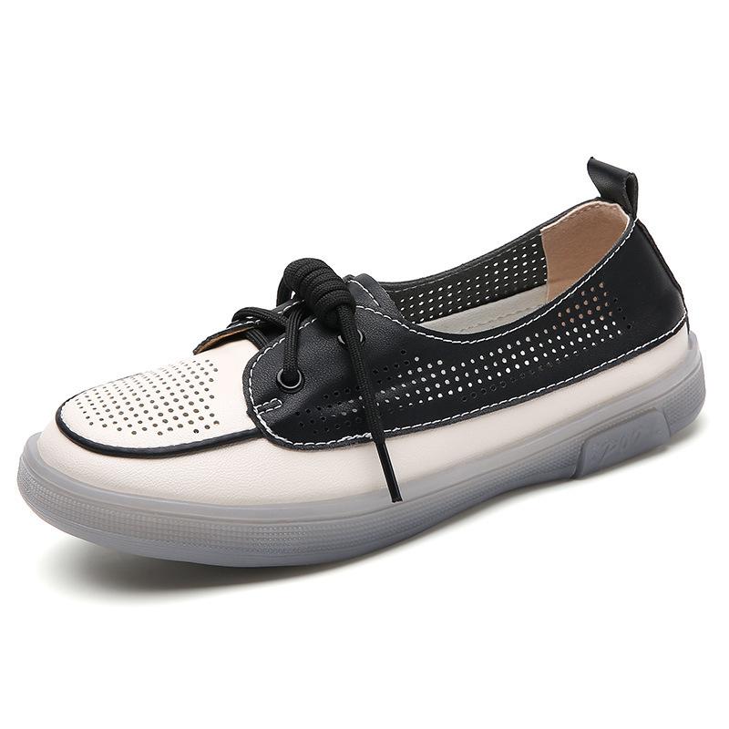 

Туфлі на платформі в стилі коледжу 2024, нові жіночі прості ретро-черевики на шнурівці з однією педаллю, невеликі шкіряні туфлі з м’якою підошвою 40 чорний