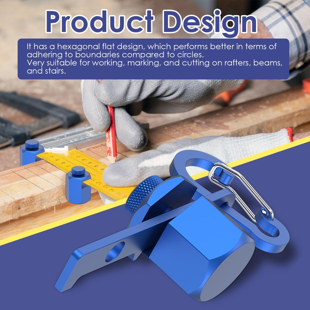 Stair Gauges with Holder and Carabiner Stair Guages Knobs Tool for Framing Square for Carpentry Squares Stair and Rafter Gauge C