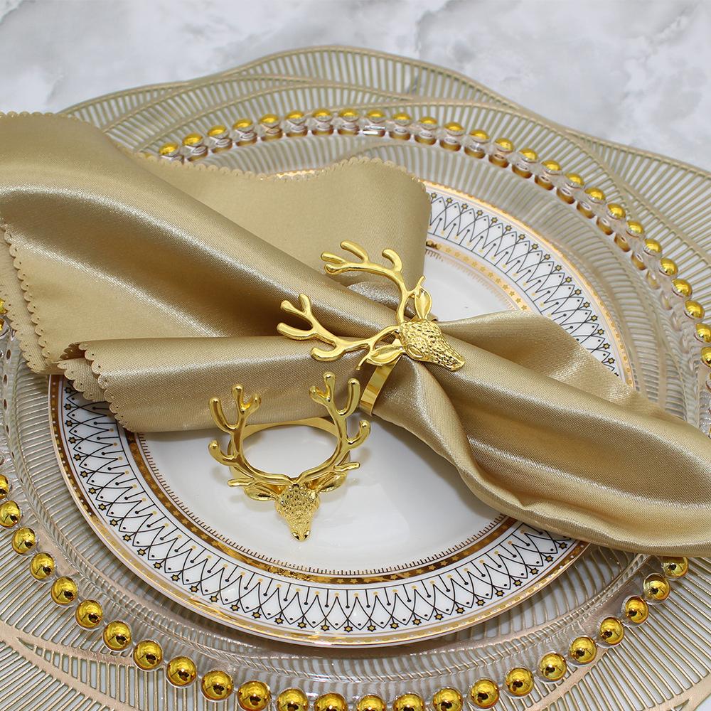 

Кольца для салфеток с золотым оленем, рождественское украшение, металлическая пряжка для салфеток, рождественский декор для домашнего стола, пряжка для салфеток, кухонное постельное белье, доступ золотой
