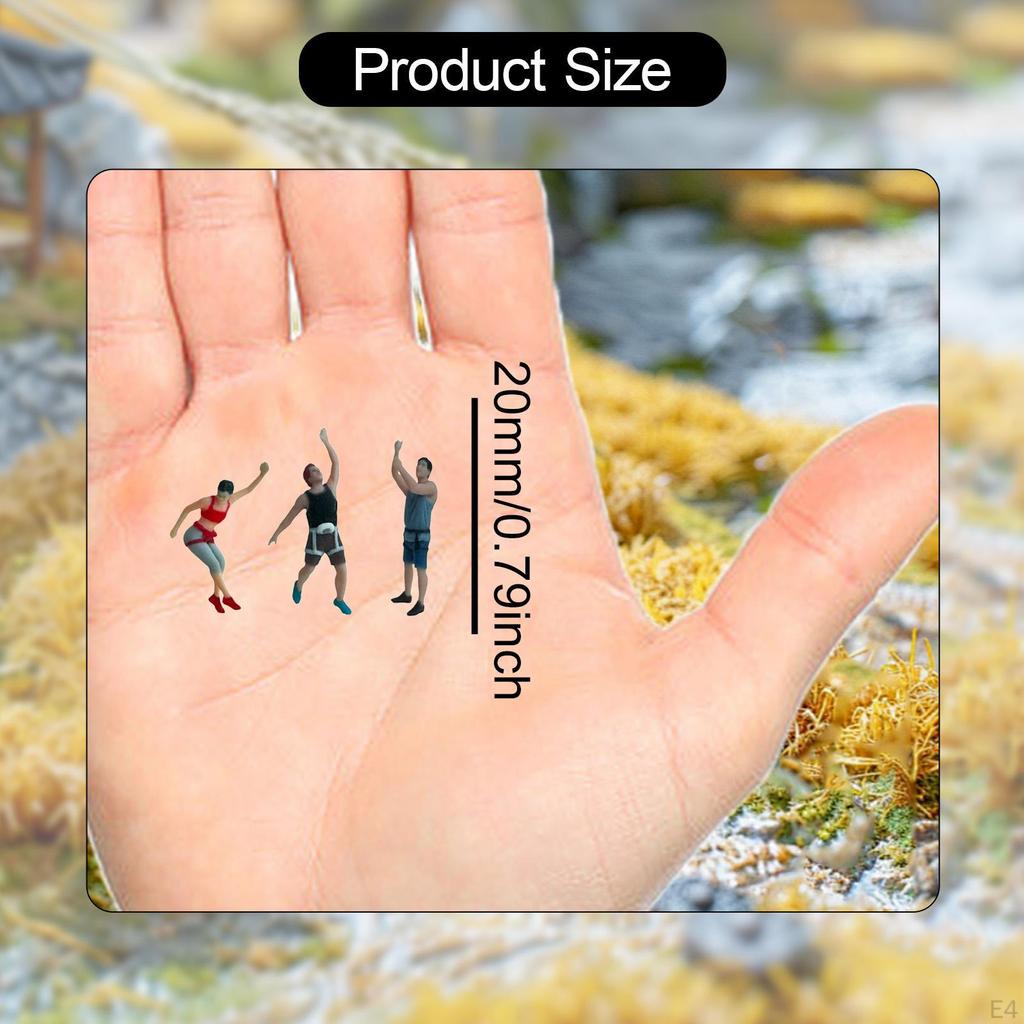 3 Rock Climbing Figures, Men And Women, Hand-Painted, for Sand Table, Train, Photography,