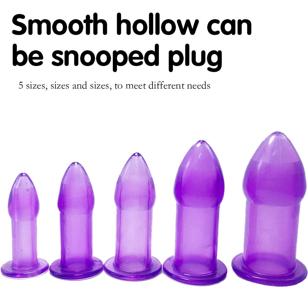 Vaginal Anal Dilator Butt Plug Enema 5 Sizes Hollow Anal Plug Soft Speculum Prostate Massager Sex Toys For Woman Men Sex