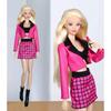 Hot pink clothes set / top + coat + skirt / 30cm doll clothing suit outfit for 1/6 Xinyi FR ST OB BB Doll / dollhouse toy