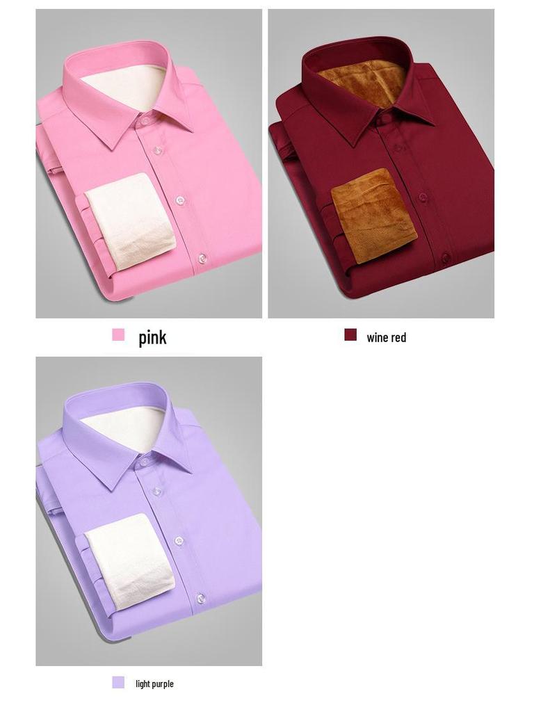 Herren Slim Fit Langarm Businesshemd - Dick, Samt, Reinweiß, Jugendliche Festkleidung