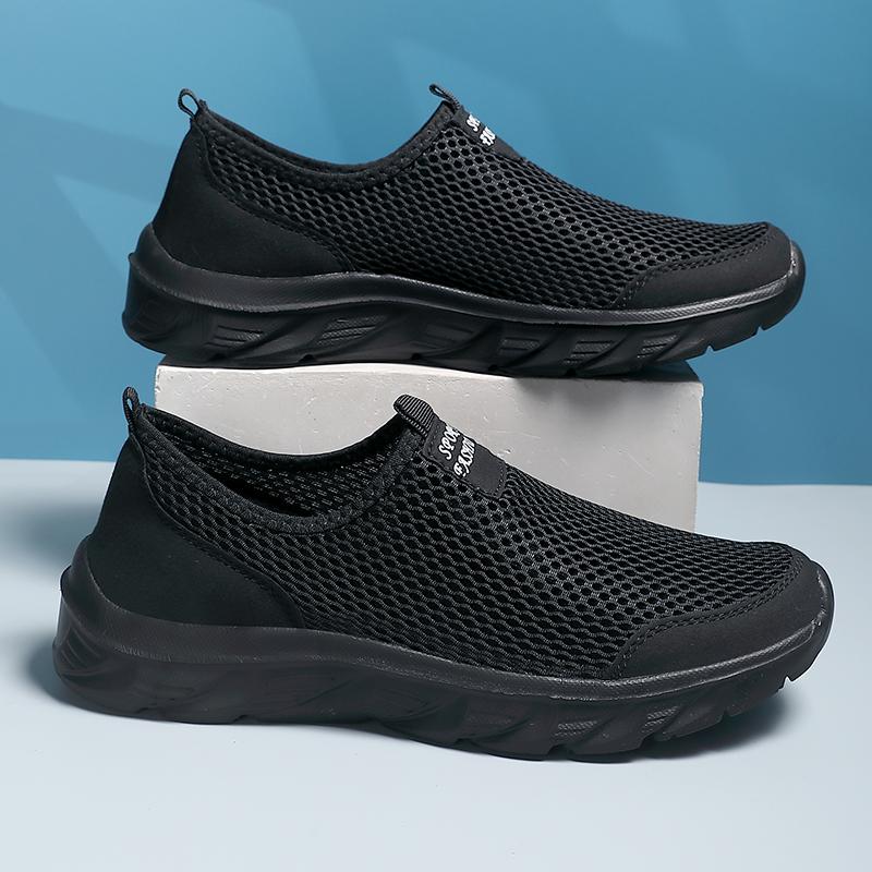 Lett Herre Fritidssko Pustende Slip-on Herre Fritidssneakers Sklisikre Herre Flats Utendørs Gåsko Størrelse 39-47