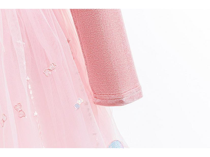 Flickors Långärmad Elsa Puff Tyll Vårklänning