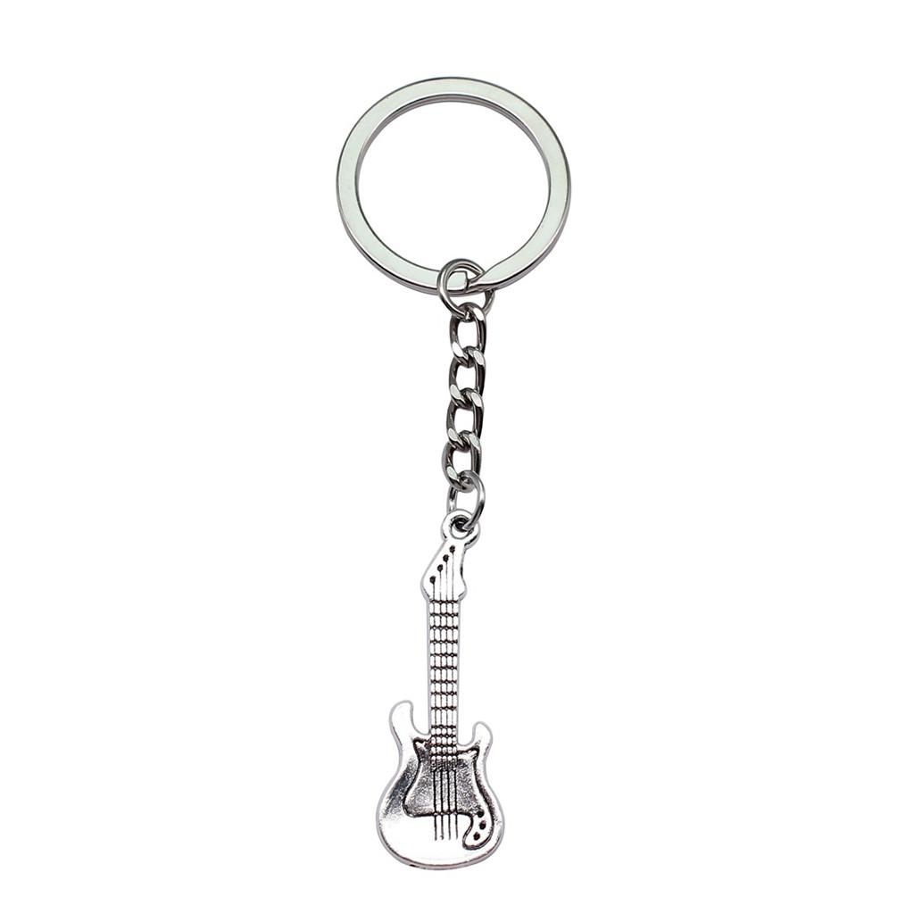 Electric Guitar Keychain Music Charm Graduation Memento Key Ring 28mm