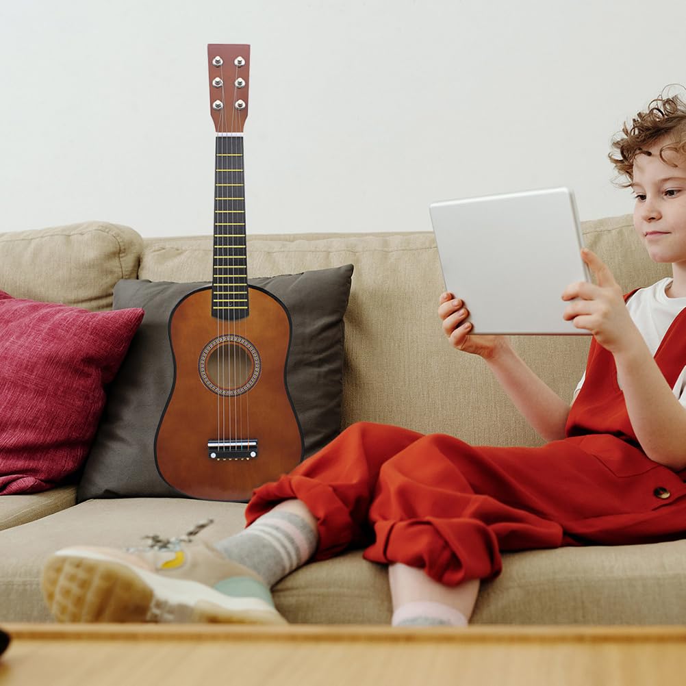 EXCEART Guitar for Beginners Wood Folk Guitar Music Learning Instrument Beginners 23-inch