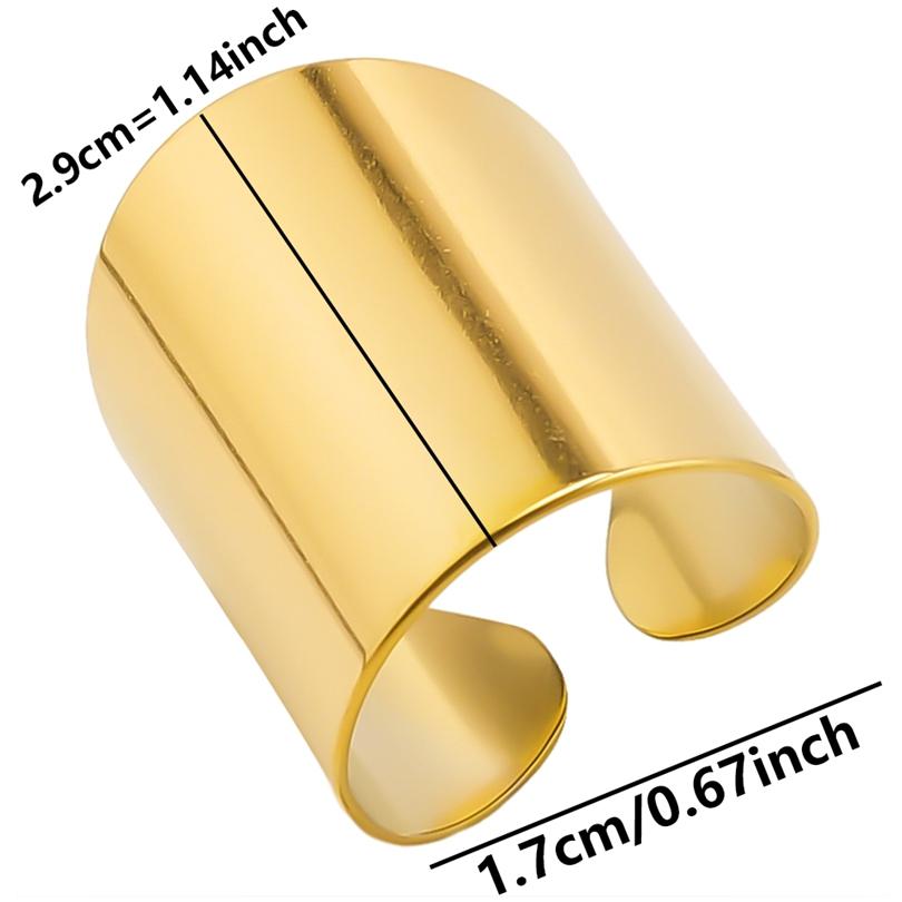 1/5Ppcs/Lot Real Gold Plated Stainless Steel Rings For Women Men Accessories Open Adjsutable Chunky Butterfly Heart Ring Anillos