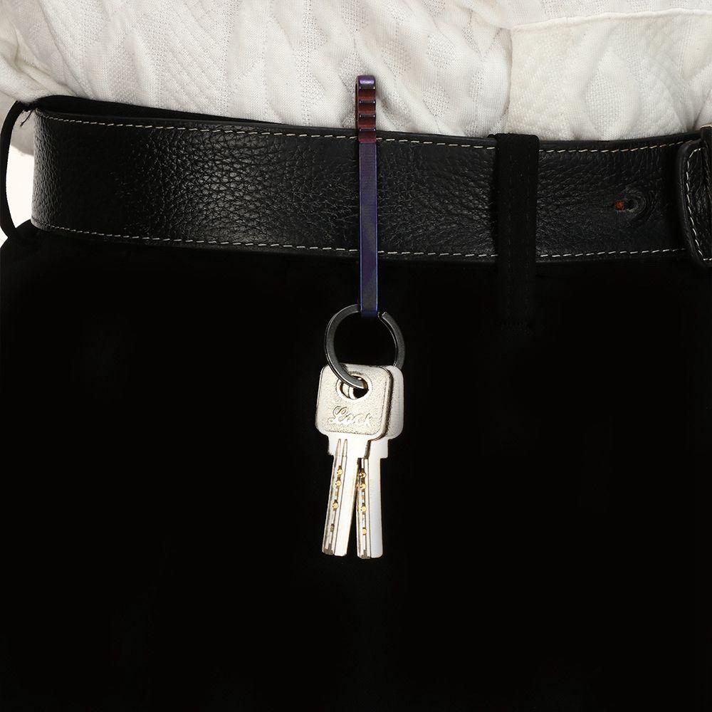 Buckle Bottle Opener Titanium Ti Clip EDC Octagon Keychain Hike Belt Clip Multi Keyring