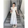 French Style Chic Summer Puff Sleeve Dress for Women