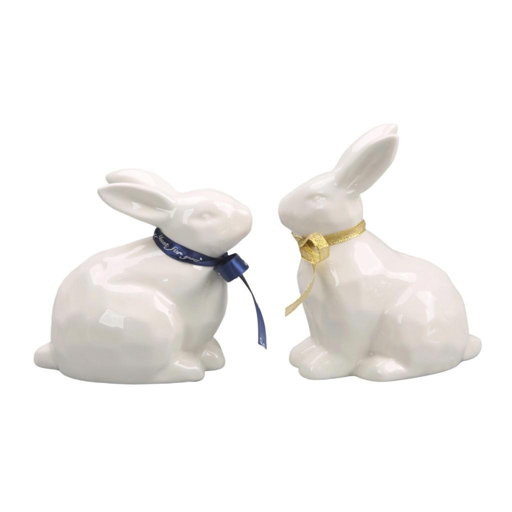 Cute Easter Ceramics Bunny Decoration For Home And Desktop Display