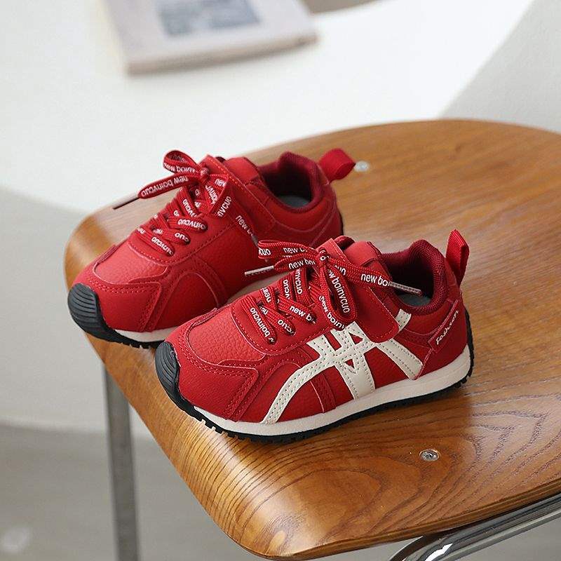 Children's Forrest Gump Shoes 2025 Leather New Spring and Autumn Sports Shoes Boys Versatile Casual Shoes 1-7 Years Old Female Toddler