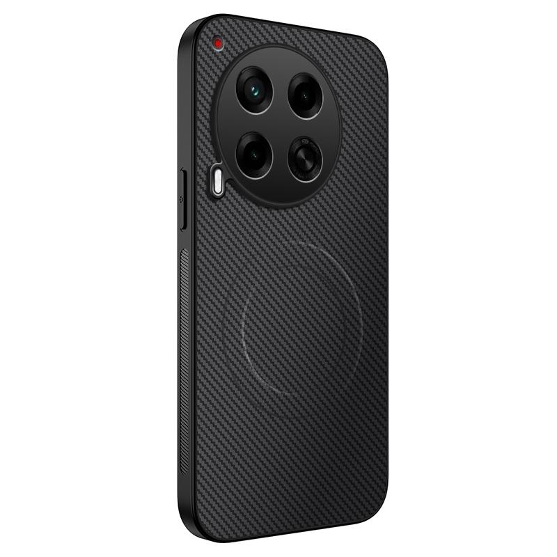 For Tecno Camon 30 Pro Carbon Fiber Black Phone Case For Tecno Camon 40 Pro Silicone Soft Magnetic Wireless Charge Back Cover