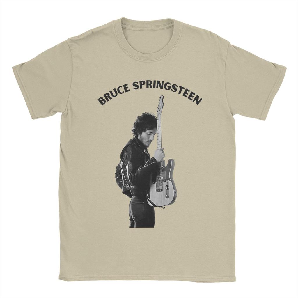 Bruces The E Street Band Springsteens T Shirts Men's Pure Cotton T-Shirt Round Neck Tee Shirt Short Sleeve Clothing Summer