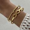 Stainless Steel Metal Exaggerated Shell Starfish Bracelet for Women Gold Color Cuff Bangle Beach Party Jewelry Gift