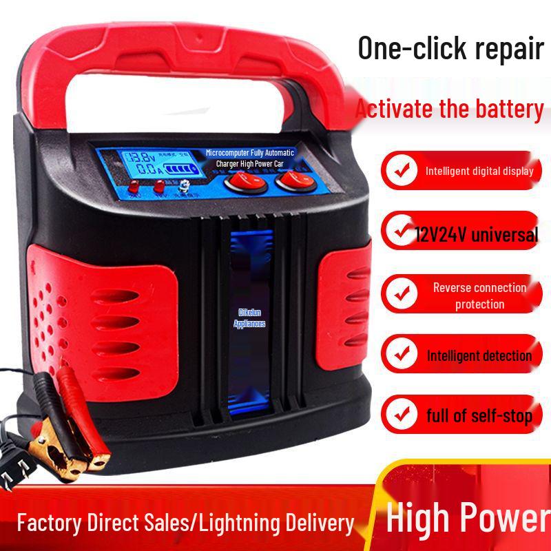 Universelles Hochleistungs-12V/24V Auto- & Motorrad-Batterieladegerät