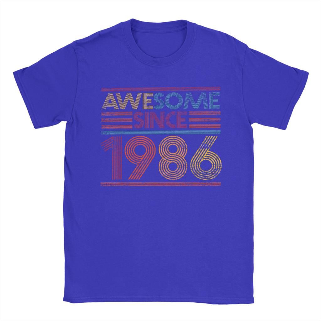 40th Birthday Gifts Retro Awesome Since 1986 Cotton TShirt Man Summer Vintage T Shirts O Neck Fashion Tee Shirt Oversized Tops