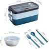 Bento Boxes Double Layer Stainless Steel Lunch Box With Soup Bowl Leak-Proof Bento Box Dinnerware Set