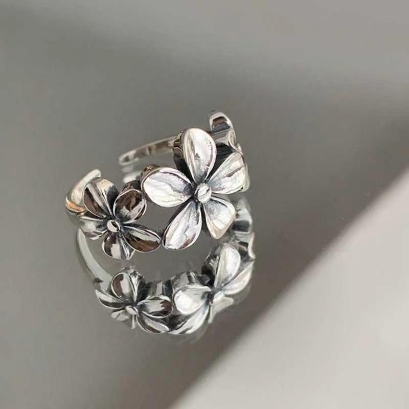 

Korean Trendy Green Drip Oil Flower Ring for Woman Girls Party Zircon Gifts Charm Fashion Accessories resizable