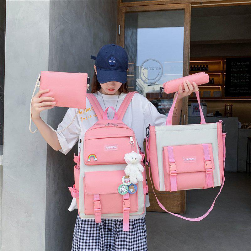 Large Capacity Korean Style Backpack for Girls - Forest Design, Perfect for Elementary and Junior High School Students