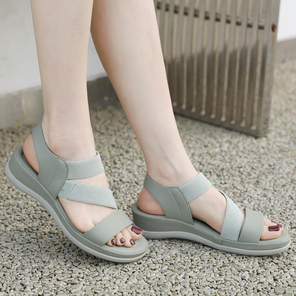 Sandals Women'S Summer Fashion Sweet Open Toe Sandal Thick Bottom Elastic Strap Casual Comfortable Sandalias Bonitas Para Mujer