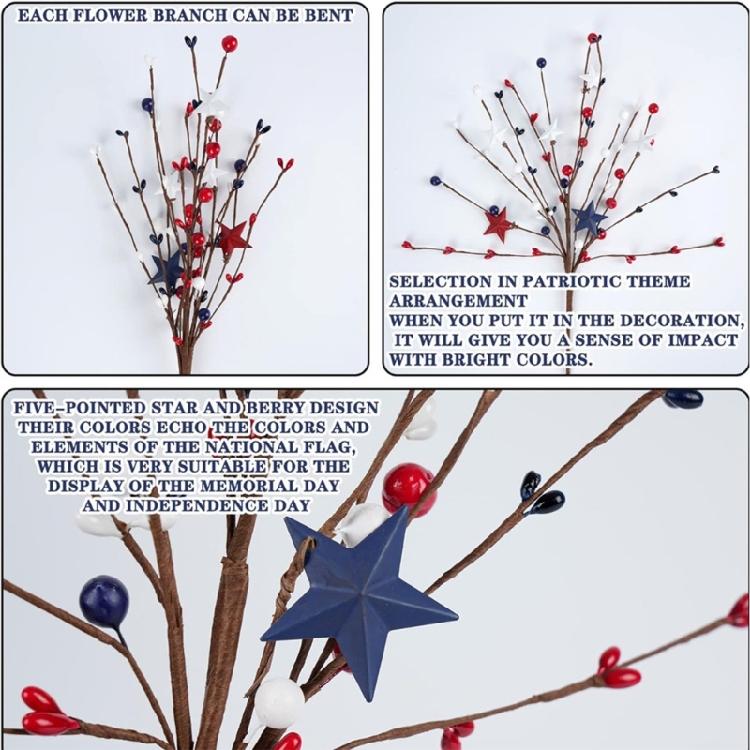 Premium Plastic Artificial Berries On Stems Multifunctional Seasonal Display Item Celebratory Table Centerpieces