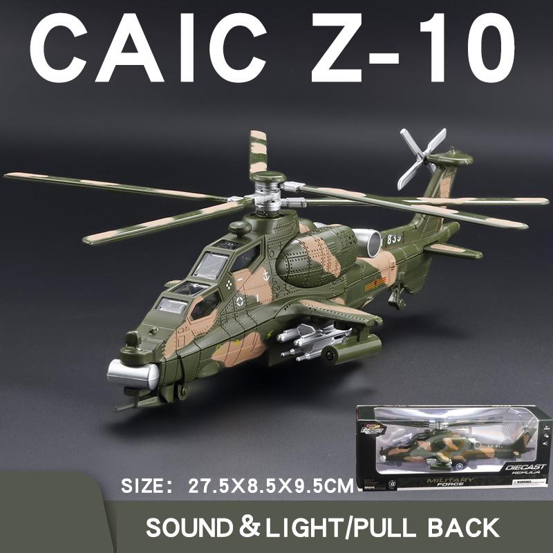 1:72 Wz-10 Helikopter Speelgoedlegering Diecast Metaal Model Geluid & Licht Speelgoed Vechter Model Sieraden Verzamelen Hobby Model Sieraden Cadeau