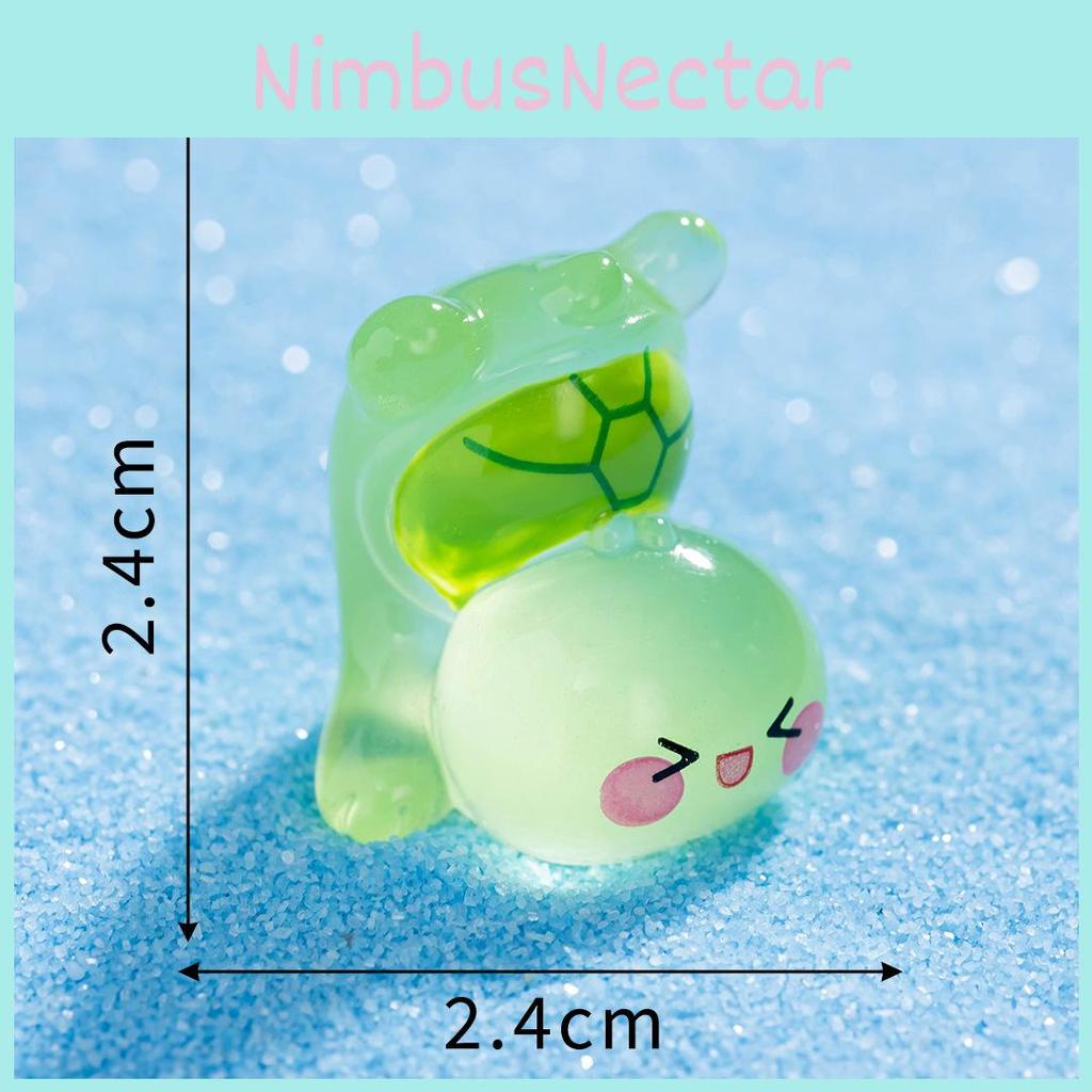 Night Glow Turtle Resin Craft Figure With Moss For Desktop Decoration And Aquarium Setup