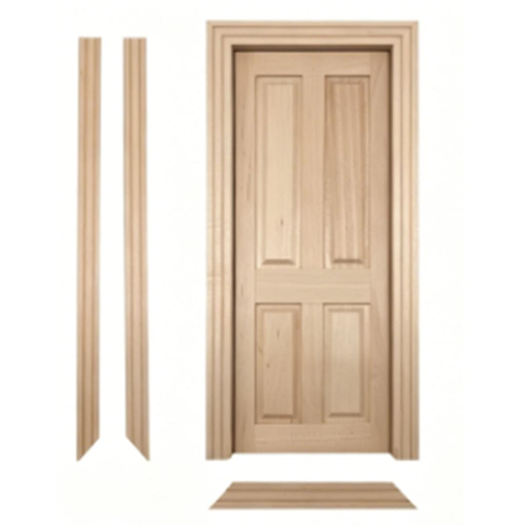 3PCS 1:12 Dollhouse ature Doors Wooden Int ior Front Doors for Dollhouse Furniture Accessories