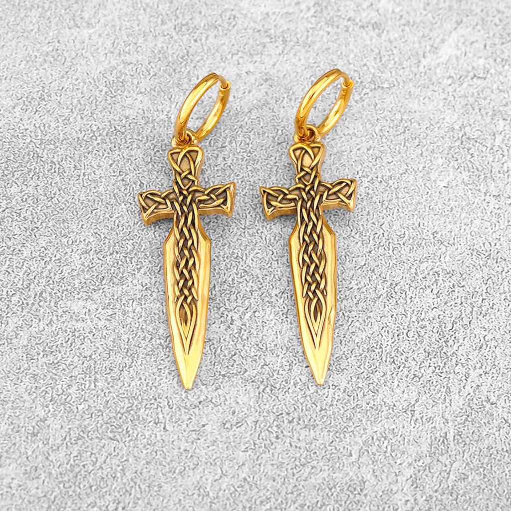 925 Sterling Silver Classic Viking Earrings Nordic Men's Vintage Scandinavian Amulet Jewelry Studs Party Accessories