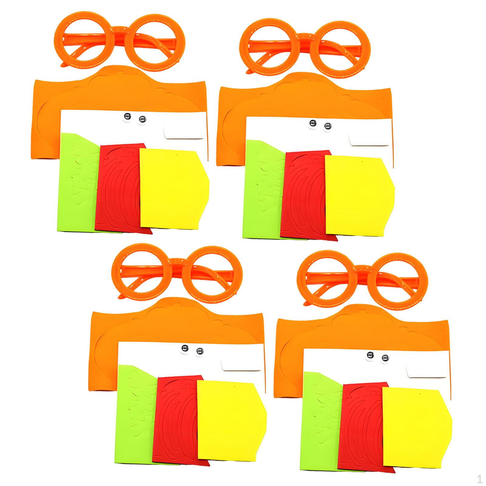 

4 Pieces Halloween Glasses DIY Craft Costume Eyeglasses for Masquerade Props