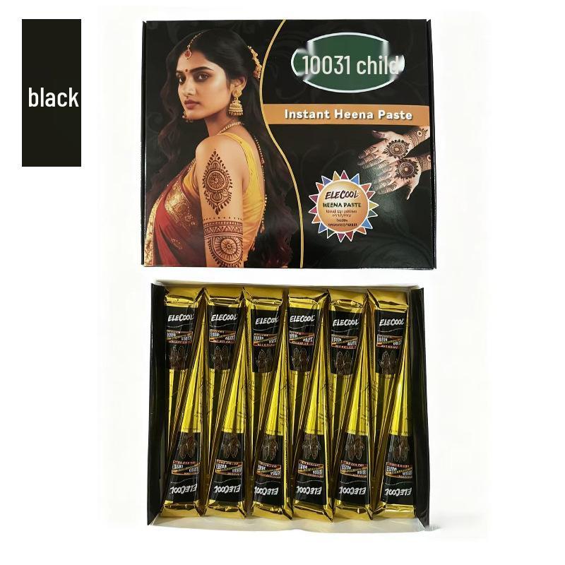 Plant-Based Henna Tattoo Paste: Hand-Painted Semi-Concealing Cream with Various Shades Available