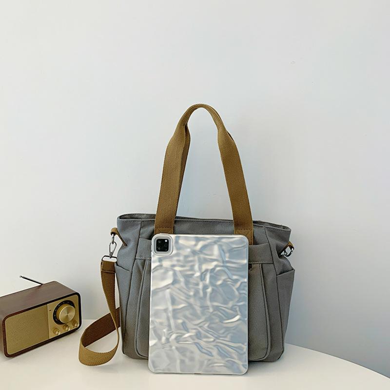 Borsa a Spalla da Donna Tendenza Moda Semplice Grande Capacità Borsa a Tracolla in Tela