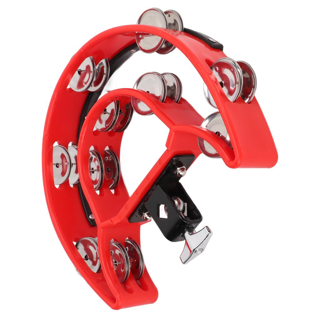 Hand Tambourine Double Row Metal Jingles Handheld Percussion Drum Instrument for Kids