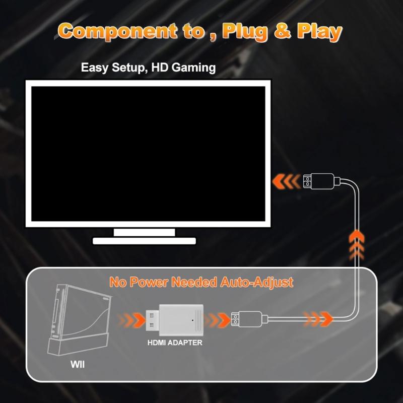 Adapter with Indicator for Game Console Converter 480i/480p/576i Output for PC HDTV Monitor Gaming Accessory