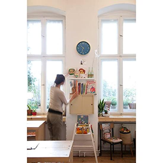 Lemnos Wanduhr Analog Thomson Paper Blau Naturholz THOMSON PAPER BL Lemnos Durchmesser Dicke NY18-15 (Indigo) 30,5 cm 5,2 cm