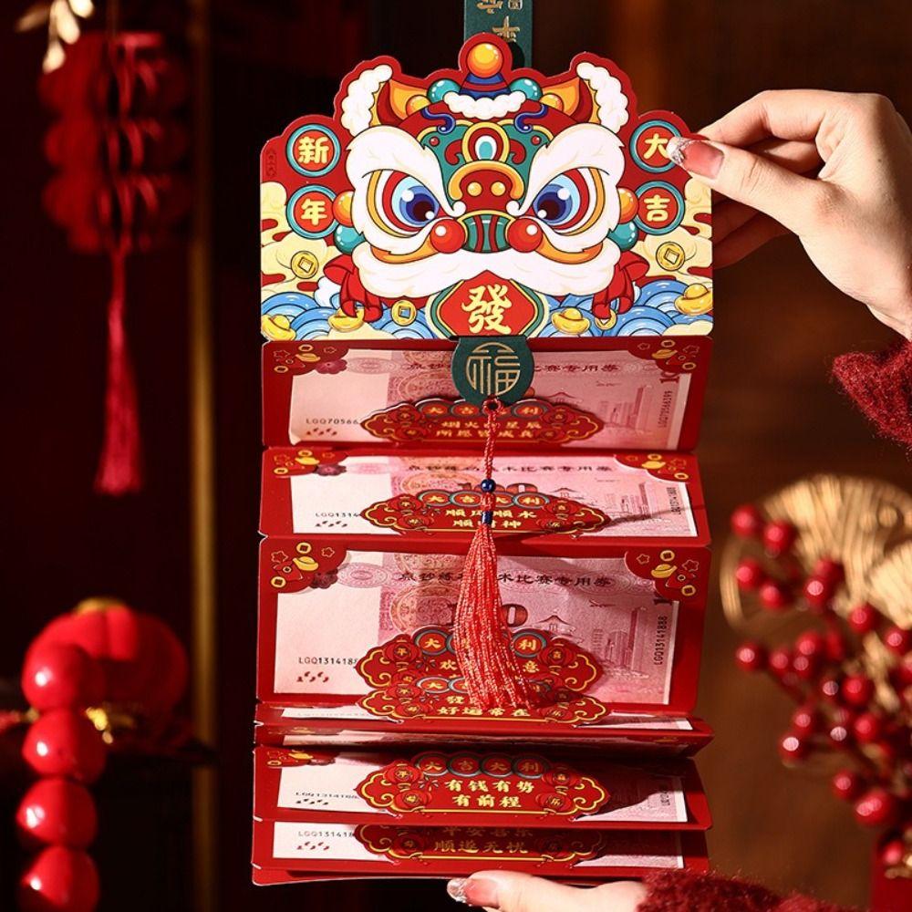 Red Color Horse Year Red Envelope Paper Cartoon Red Envelope Folded Red Envelope  New Year Gifts