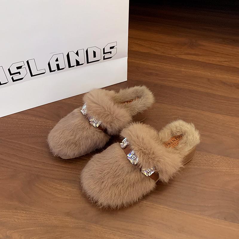 

Women s Plush Lightweight and Comfortable a Footstool Heightening Winter Warm Cold Padded Non-slip Wear-resistant Leisure Sports Cotton Slippers 40 хакі