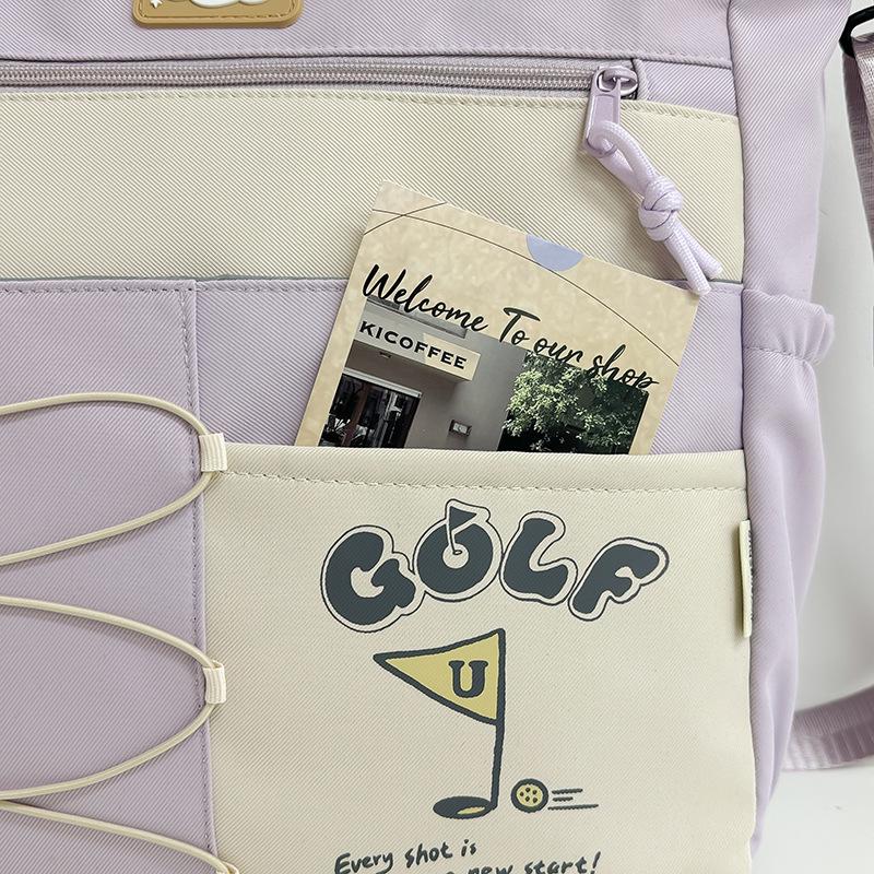 Mochila e Bolsa Transversal Fofas de Grande Capacidade Estilo Coreano para Meninas - Perfeita para Estudantes