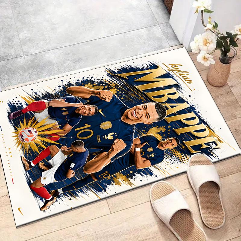 1pc Mbappe3 Design Printed Area Rug Carpet for Bedroom Living Room Home Decor Rugs Mat Non Slip Mat Rug for Bedside