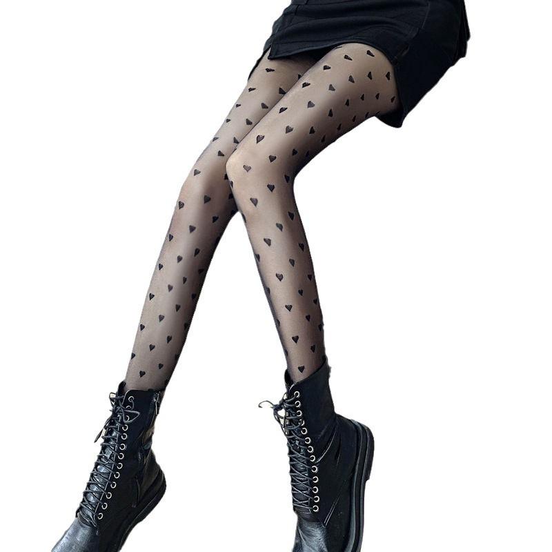 Summer Thin European and American Style Black Any Cut Stockings B Letter Print Pantyhose C Letter NO Base Stockings