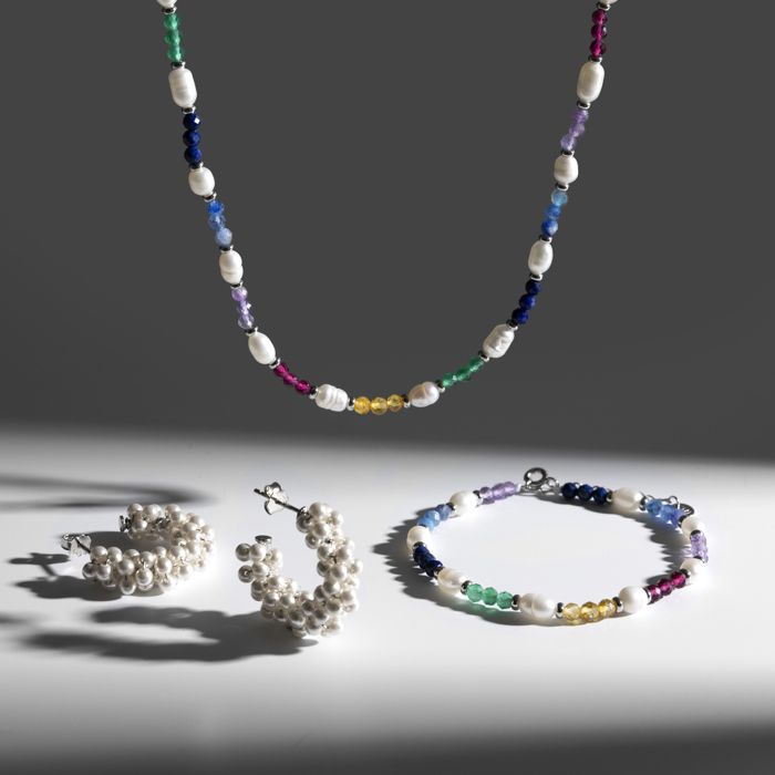 Collier Luxenter en argent 925 avec cristal finition en rhodié multicolore - Biroal