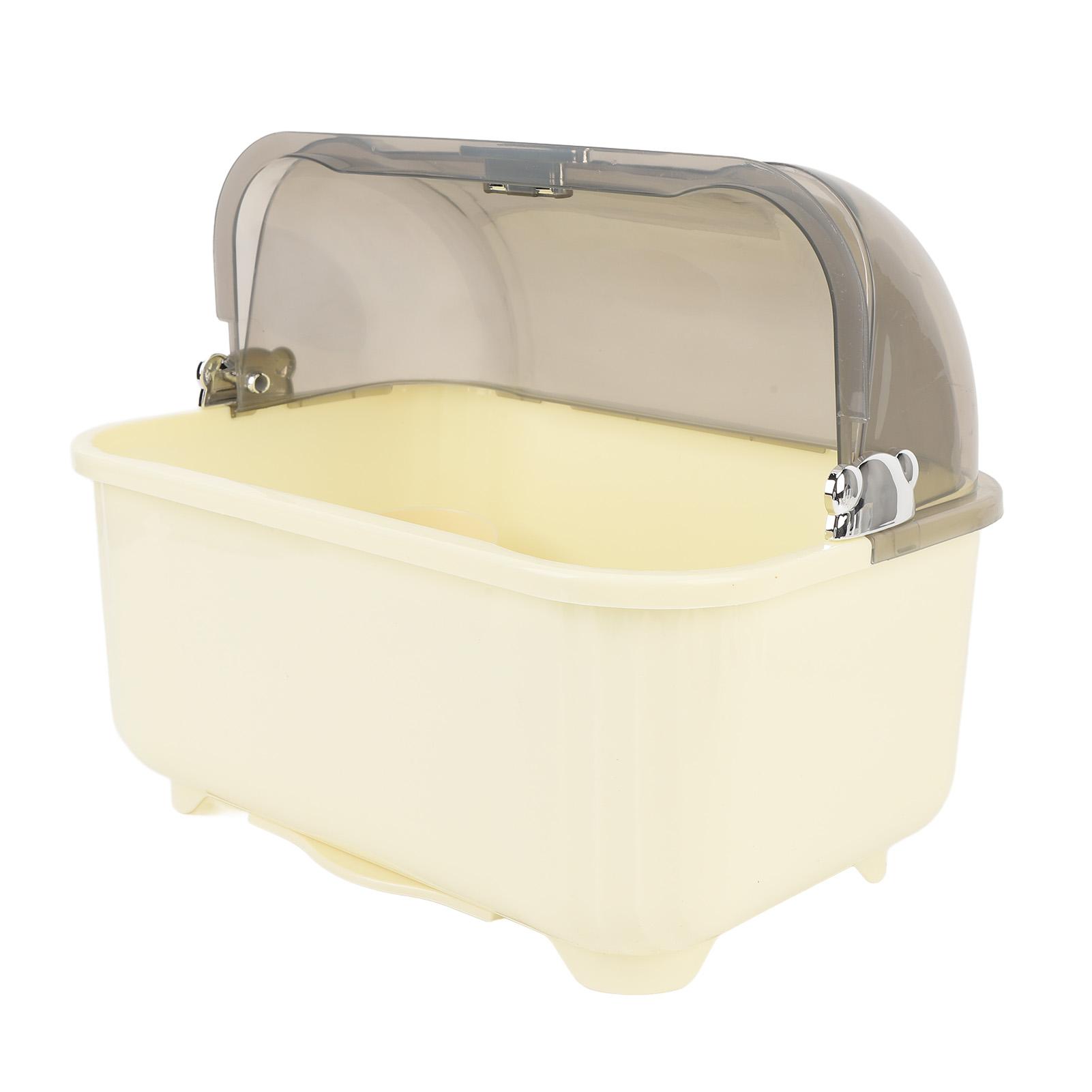 

Сушилка для посуды Эффективный дренаж Большая вместимость PP пластик Сушилка для тарелок и мисок Держатель с защитой от пыли