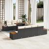 VidaXL 8-piece Garden Dining Set with Cushions In Black Poly Rattan 3350039